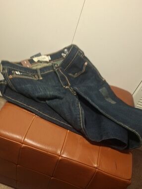 Abercrombie & Fitch Girls's Dark Indigo Slim Straight Jeans